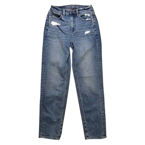 American Eagle Mom Straight Jean 0 Distressed Casual - Picture 1 of 5